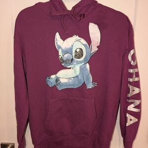 Disney Magenta Hoodie with Stitch Design